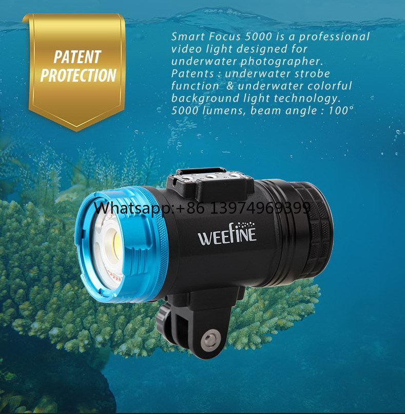 Dive Flashlight 5000 Lumens Underwater - WEEFINE WF082 Smart Focus 5000 Nouveau,